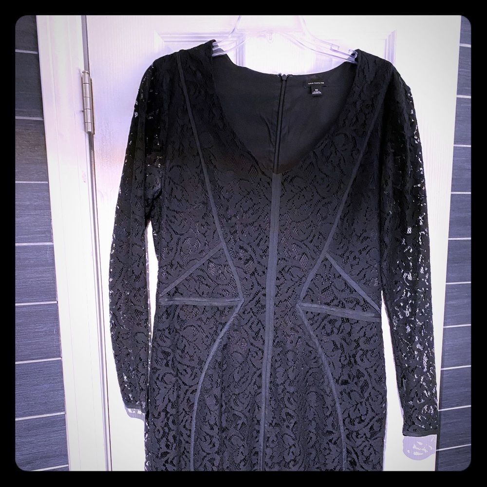 Sexy sz 10 Ann Taylor black lace dress